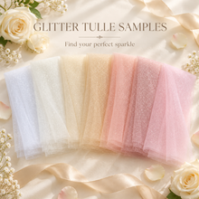 Load image into Gallery viewer, Glitter Tulle Fabric Sample | Swatches for Bridal Veils
