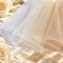 Load image into Gallery viewer, Glitter Tulle Fabric Sample | Swatches for Bridal Veils
