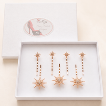 Load image into Gallery viewer, Celestial Moon and Stars Tiara and Hair Clips

