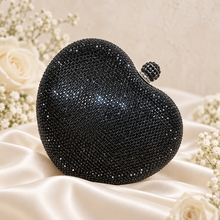 Load image into Gallery viewer, Crystal Heart Clutch Bag – Sparkling Bridal &amp; Evening Bag
