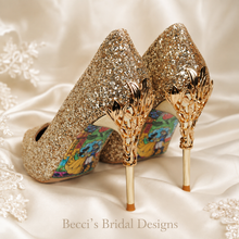 Load image into Gallery viewer, Botanical Heel Embellishments for Wedding Shoes, Silver Gold or Rose Gold, Vine Stiletto Heel Decorations, DIY Bridal Shoe Accessories
