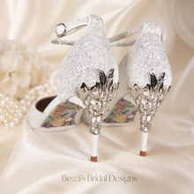 Load image into Gallery viewer, Botanical Heel Embellishments for Wedding Shoes, Silver Gold or Rose Gold, Vine Stiletto Heel Decorations, DIY Bridal Shoe Accessories
