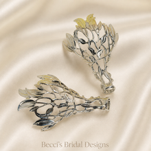 Load image into Gallery viewer, Botanical Heel Embellishments for Wedding Shoes, Silver Gold or Rose Gold, Vine Stiletto Heel Decorations, DIY Bridal Shoe Accessories
