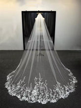 Load image into Gallery viewer, Secret Garden -White Embroidered Edge Veil
