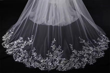 Load image into Gallery viewer, Secret Garden -White Embroidered Edge Veil
