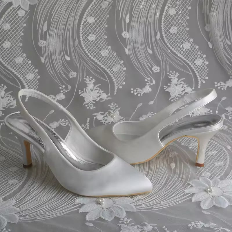 Satin Sling Back Heels