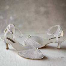 Load image into Gallery viewer, Lace Peep Toe with Pearl
