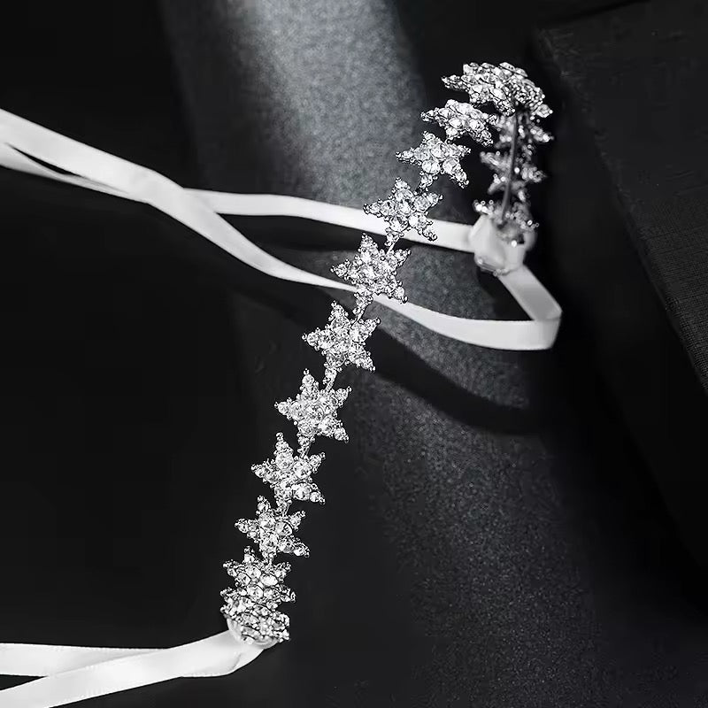 Celestial Silver Stars Headband