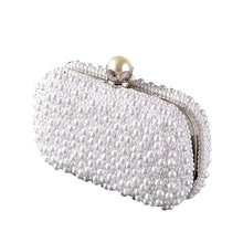 Load image into Gallery viewer, White with Silver Pearl Clutch Bag
