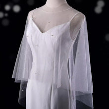 Load image into Gallery viewer, Glitter Pearl Bridal Cape, Wedding Dress Cover Up
