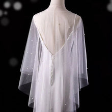 Load image into Gallery viewer, Glitter Pearl Bridal Cape, Wedding Dress Cover Up
