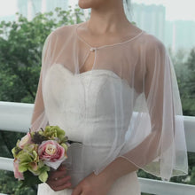 Load image into Gallery viewer, Elegant Bridal Cape, Wedding Dress Cover Up
