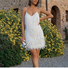Load image into Gallery viewer, Tassel &amp; Feathers Mini Dress
