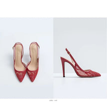 Load image into Gallery viewer, Lace Sling Back | Blue, Pink, Red | 3 -10cm Heels
