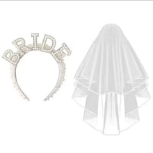 Load image into Gallery viewer, Pearl Bride Headband &amp; Veil
