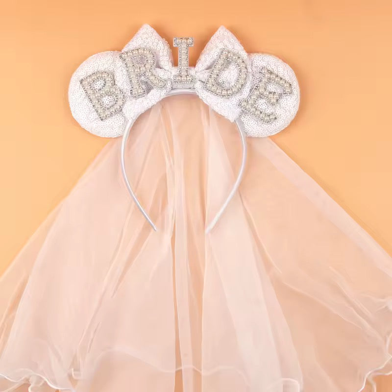 Disney Ear Pearl Bride Headband & Veil