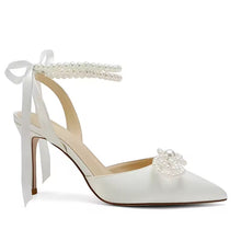 Load image into Gallery viewer, Sling Back Bridal Heels with Pearls
