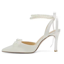 Load image into Gallery viewer, Sling Back Bridal Heels with Pearls
