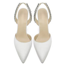 Load image into Gallery viewer, Sling Back Bridal Heels with Crystals
