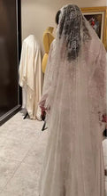 Load image into Gallery viewer, Off White Mantilla Cathedral Veil – Full Lace Long Length Bridal Veil

