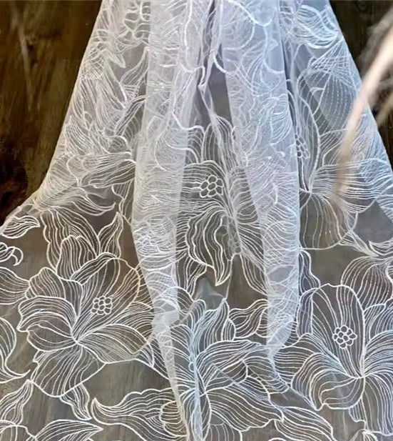 Morning Glory' embroidered veil