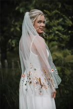 Load image into Gallery viewer, Secret Garden – Finger Tip Embroidered Edge Veil – 100cm
