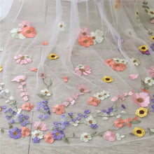 Load image into Gallery viewer, 3D Floral Wedding Veil with Comb - Cathedral Length Pastel Flower Bridal Veil
