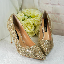 Load image into Gallery viewer, Princess Glitter Bridal Shoes | Pointed-Toe Stiletto Heels | 5 Colours
