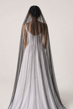 Load image into Gallery viewer, Seline - Black Soft Cathedral Bridal Veil
