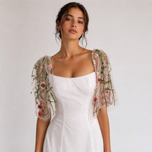 Load image into Gallery viewer, Removable sleeves, Embroidered Wild Flower detachable sleeves, Secret Garden Boho bridal sleeves
