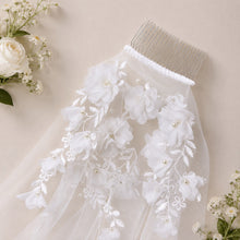 Load image into Gallery viewer, 3D Embroidered Floral and Pearl Wedding Veil,  100-300cm
