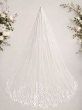 Load image into Gallery viewer, Secret Garden -White Embroidered Edge Veil
