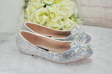 Load image into Gallery viewer, Cinderella Crystal Flat Wedding Shoes – Custom Colours
