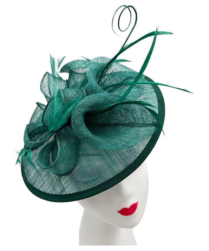 Sinamay Flower Fascinator with A Saucer Base