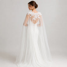 Load image into Gallery viewer, Floral Lace Wedding Cape
