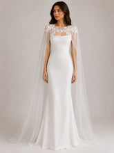 Load image into Gallery viewer, Floral Lace Wedding Cape
