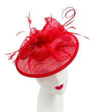 Load image into Gallery viewer, Sinamay Flower Fascinator with A Saucer Base
