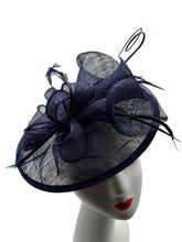 Load image into Gallery viewer, Sinamay Flower Fascinator with A Saucer Base
