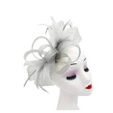 Load image into Gallery viewer, Loop Bow Fascinator with Feathers
