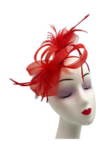 Load image into Gallery viewer, Loop Bow Fascinator with Feathers
