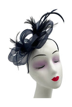 Load image into Gallery viewer, Loop Bow Fascinator with Feathers
