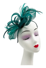 Load image into Gallery viewer, Loop Bow Fascinator with Feathers
