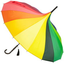 Load image into Gallery viewer, Rainbow Pagoda Umbrella – Colourful Wedding &amp; Occasion Umbrella
