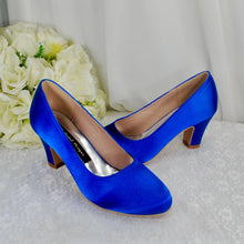 Load image into Gallery viewer, Dena Satin Bridal Shoes – Block Heel Wedding Court Shoes in 20+ Colours
