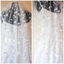 Load image into Gallery viewer, Light Ivory Celestial Star Wedding Veil – 100 cm – Sale
