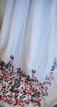 Load image into Gallery viewer, Red &amp; Pink Floral Embroidered Wedding Veil – White Tulle, 200 cm – Sale
