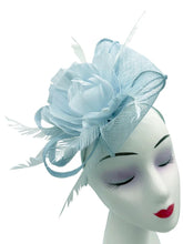 Load image into Gallery viewer, Peony Feather Flower Fascinator
