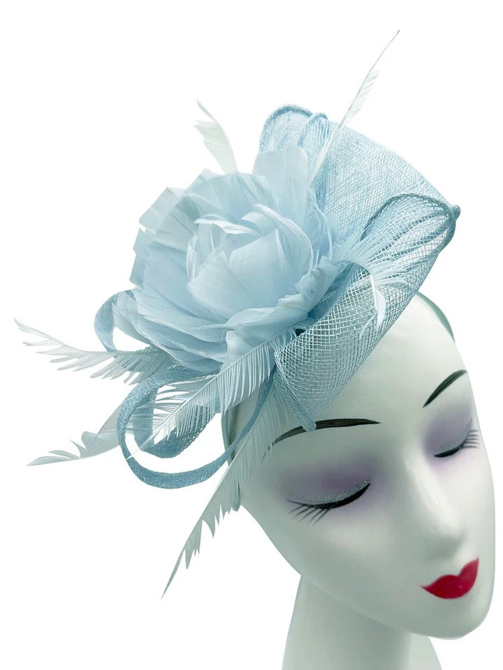 Peony Feather Flower Fascinator