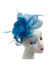 Load image into Gallery viewer, Peony Feather Flower Fascinator
