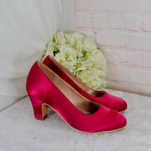 Load image into Gallery viewer, Dena Satin Bridal Shoes – Block Heel Wedding Court Shoes in 20+ Colours
